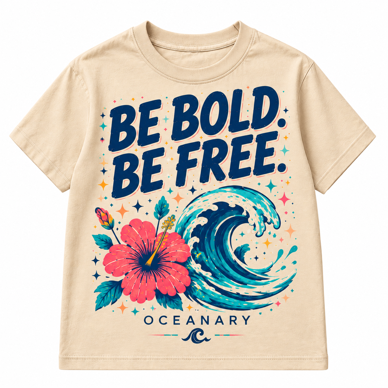 Be Bold Hibiscus Tee - Cream in Cream