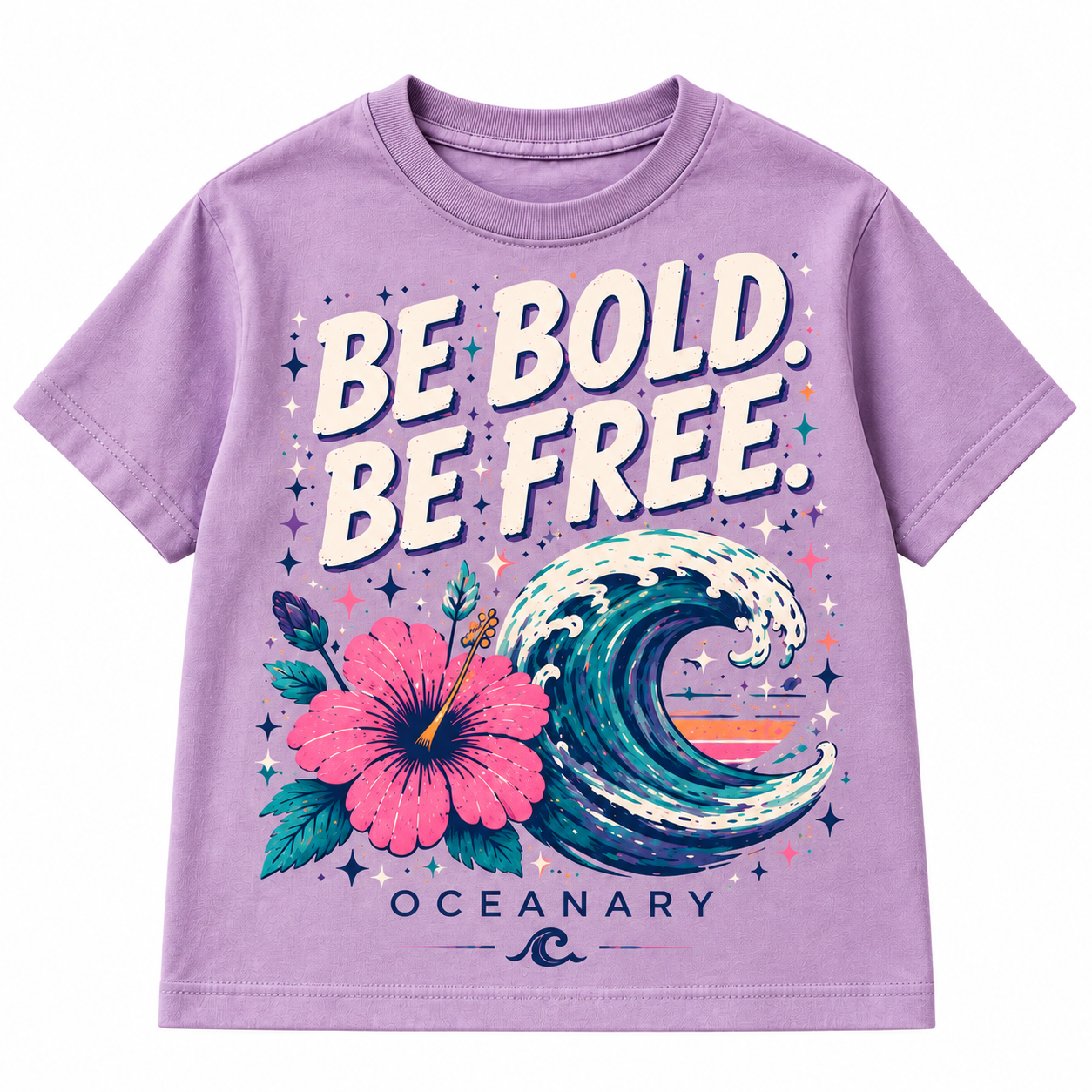 Be Bold Hibiscus Tee - Lavender in Lavender