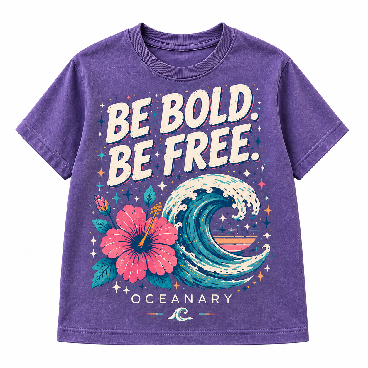 Be Bold Hibiscus Tee - Purple in Purple