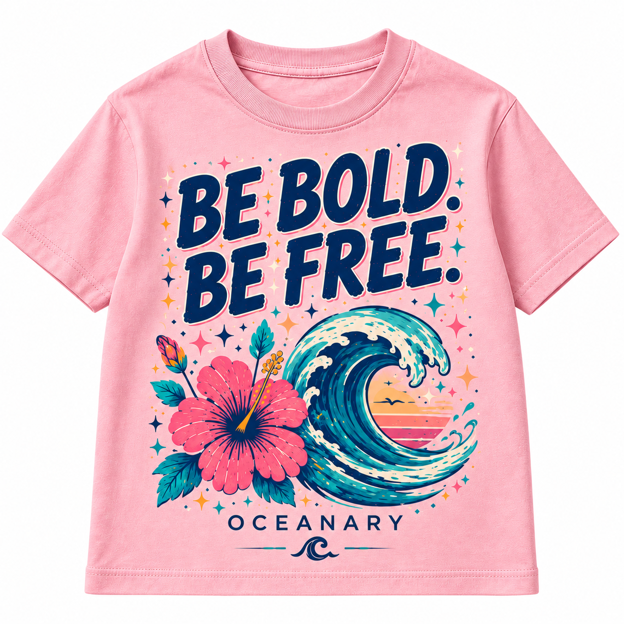 Be Bold Hibiscus Tee - Pink in Pink